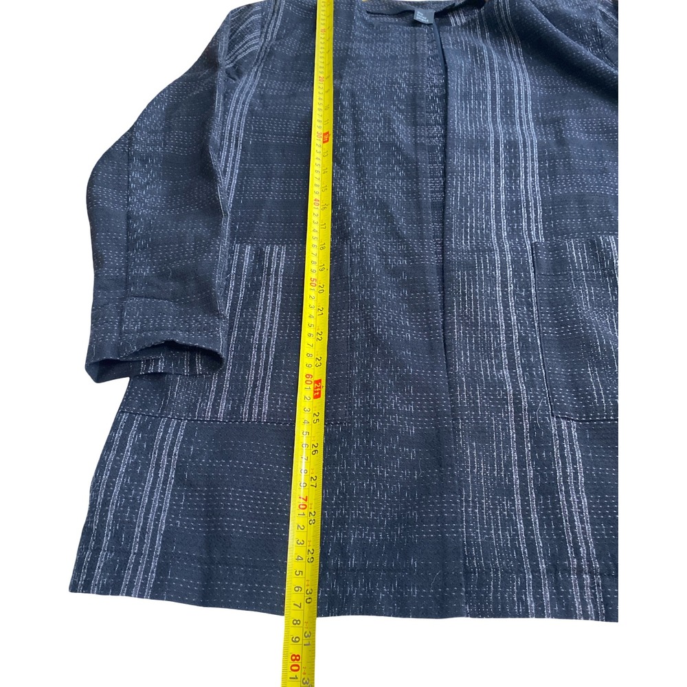 The Fisher Project Eileen Fisher Organic Cotton Open Front Stripe Jacket XS S - Picture 9 of 9